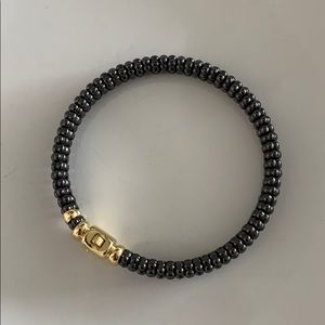 Lagos 18k Gold & Black Caviar Ceramic Bracelet